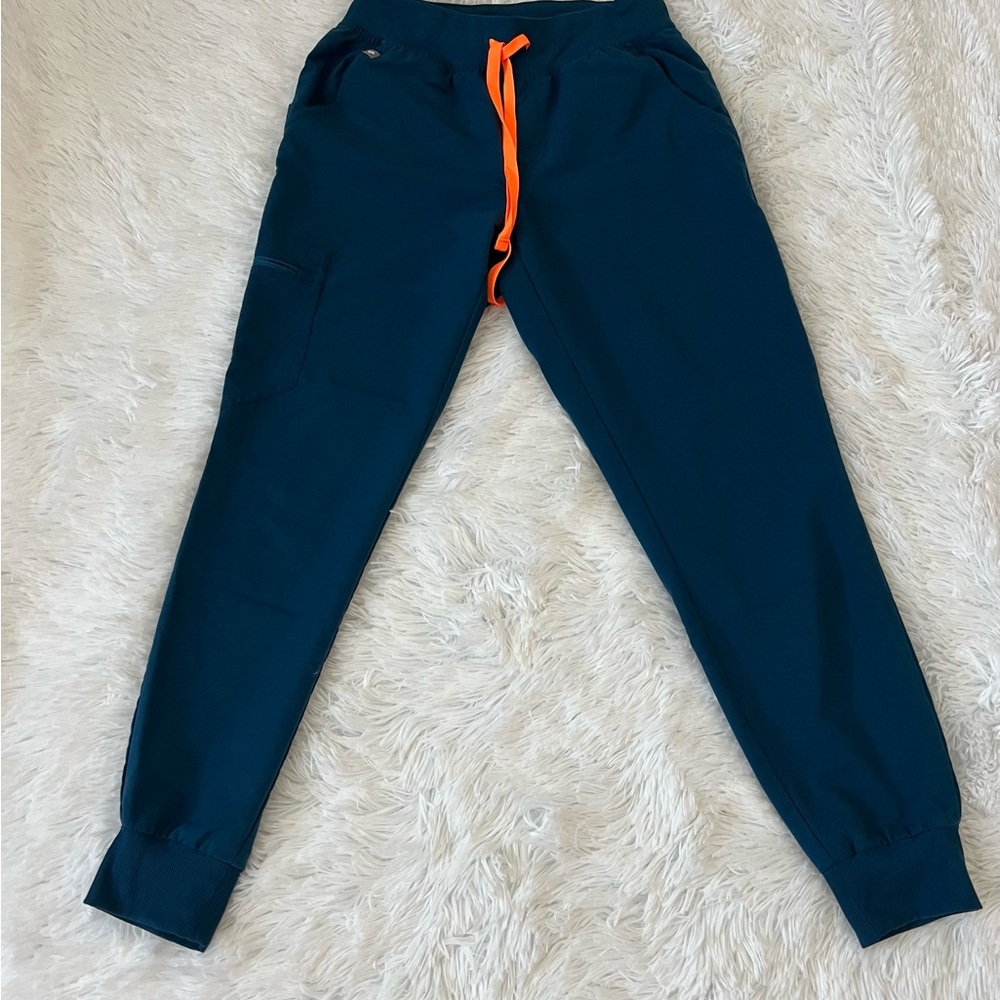 Figs Joggers with Bright Orange Accent